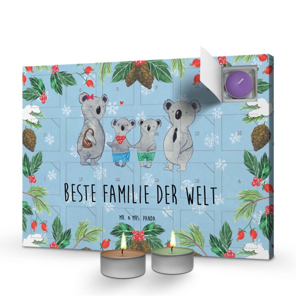 Mr. & Mrs. Panda Duftkerzen Adventskalender Koala Familie zwei - Blau Pastell