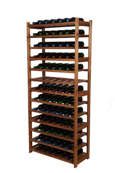 PROREGAL Weinregal SPREEWALD HxBxT 163x70x33cm 78 Flaschen auf 13 Ebenen Massives Kiefernholz Braun geölt