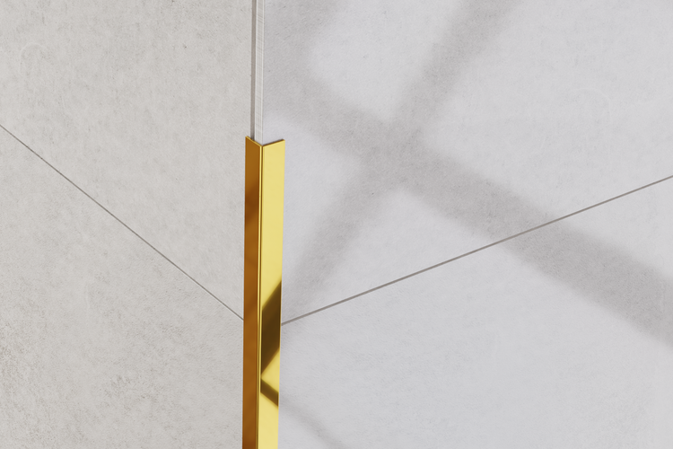 Edelstahl-Winkel-L-Profil 1 cm x 1 cm x 244 cm – Poliertes Gold