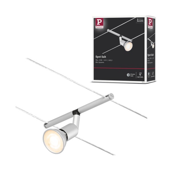 CorDuo Seilsystem Salt Einzelspot GU5,3 max. 10W 12V Chrom matt