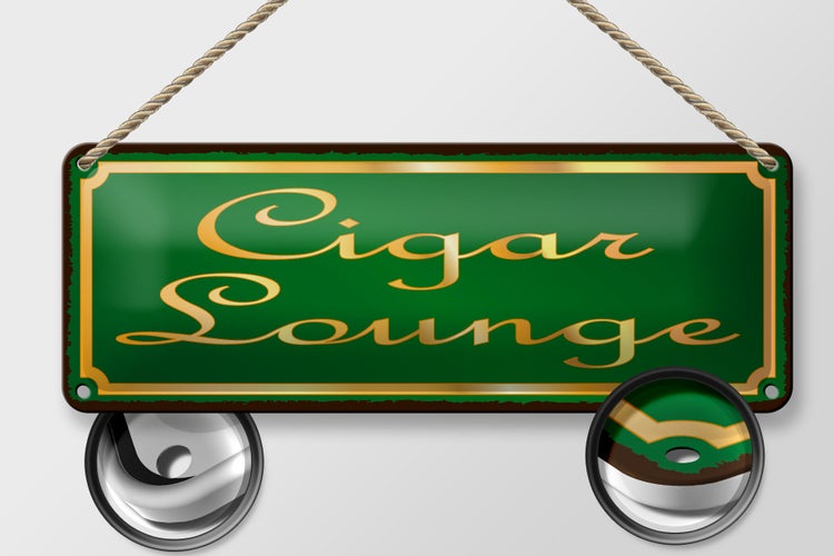 Blechschild Spruch 27x10cm Cigar Lounge Zigarre Lounge Dekoration