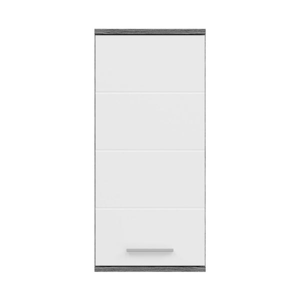 Blake Badschrank wandhängend 1 Tür Hochglanz weiß,rauchfarbenen. 35 X 25 X 77 cm