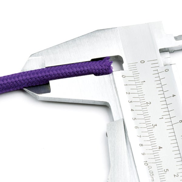 Textilkabel Voilett, 3-adrig, (3x 0,75 mm²) - Stoffkabel mit Erdleiter, Meterware