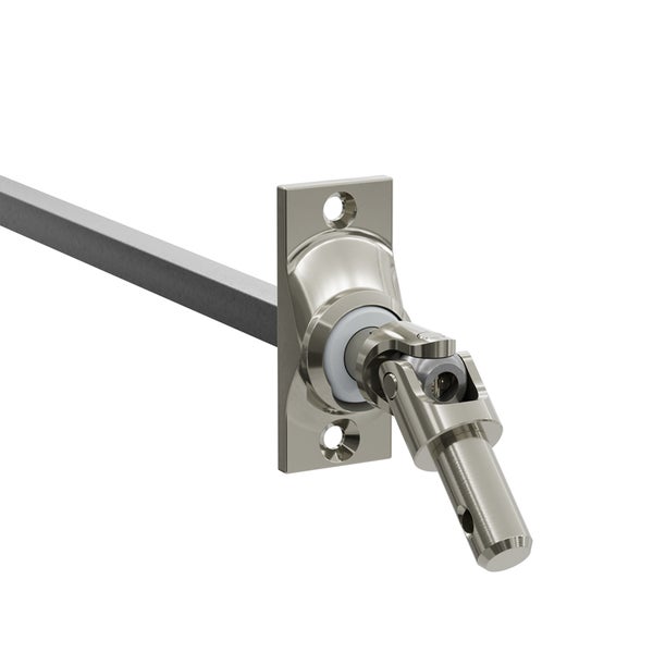Geiger Gelenklager 45°- G022 | Grundplatte 22 x 52 mm | Kurbelzapfen 9,9 mm | 8 mm Vierkant - Länge 300 mm