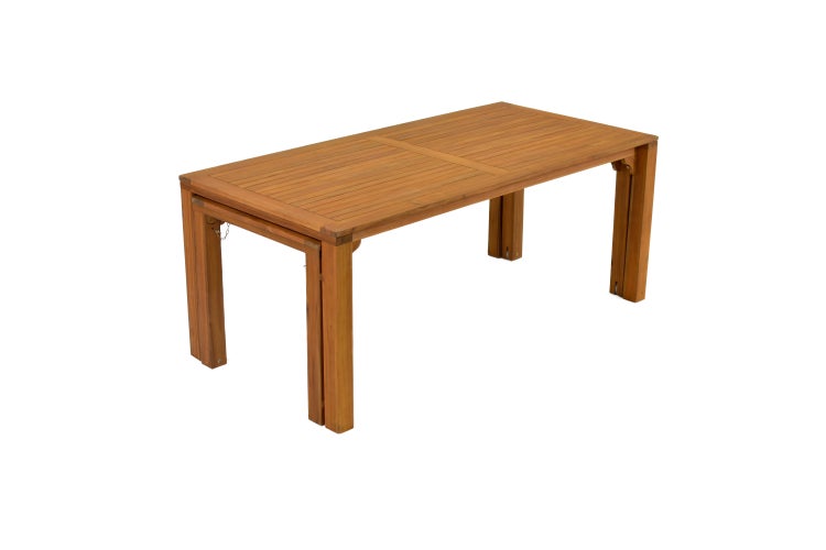 Toskana Gartenmöbelset 9tlg., Gartensessel inkl. Auflagen, Flexibler Ausziehtisch, natur