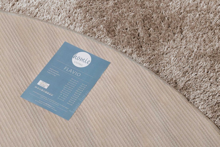 Teppich Rund Sand Hochflor Flavio Homie Living 80 cm rund