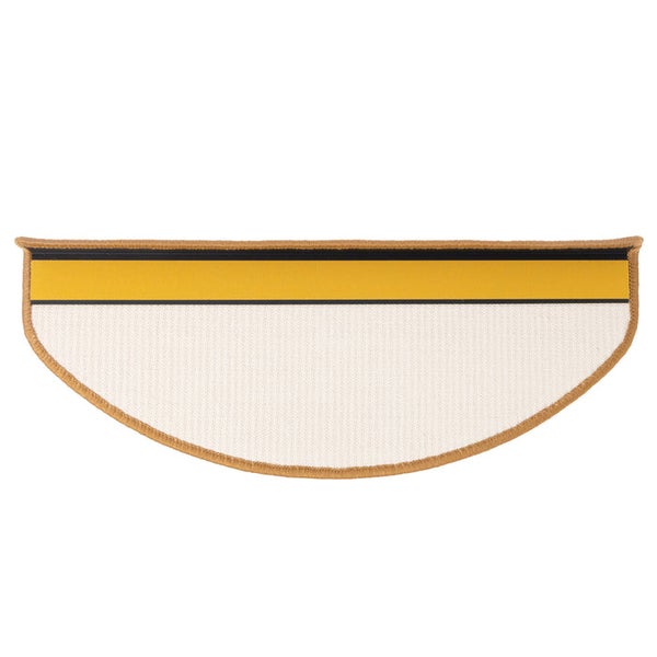 FLOORDIREKT Premium Sisal-Stufenmatte - Umkettelt & Selbstklebend - Halbrund - Natur - 23,5 x 65 cm