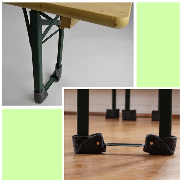 Bodenschoner aus Filz für Festzeltgarnitur zum Schutz von Böden vor Kratzern durch Metallbeine.