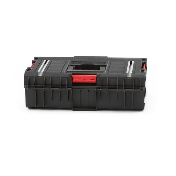 PROREGAL QBRICK Werkzeugkasten One Mit Aluminiumschienen 15,5 Liter Traglast Bis Zu 120 kg Mit Deck & Frontgriff Mit Klemmverschlüsse Schwarz