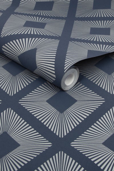 Next Vliestapete | Deko-Dreieck - Blau - 10mx52cm