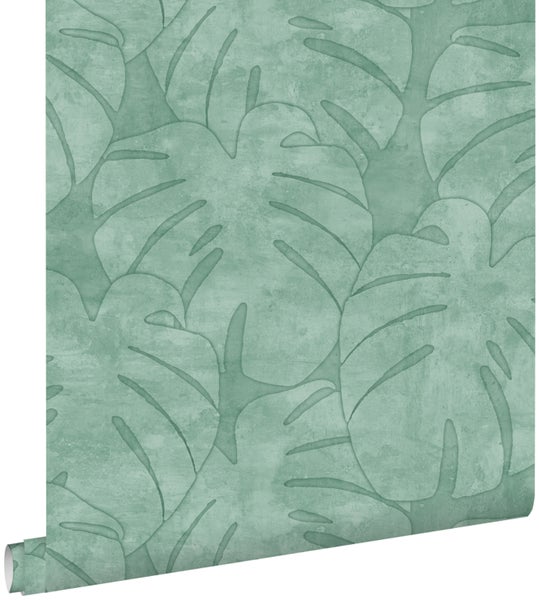 ESTAhome Tapete Monstera-Blätter Mintgrün - 0,53 x 10,05 m - 139003