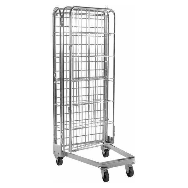 Rollcontainer aus Metallgitter mit Rädern
