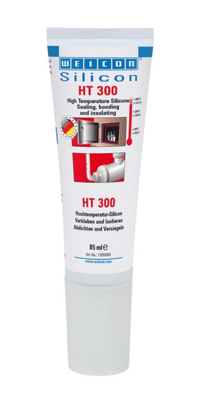 WEICON Silicon HT 300|Dichtstoff, hochtemperaturbeständig bis 300°C|85 ml|rot