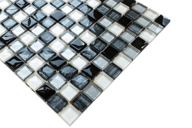 Glasmosaik auf Netz für Bad und Küche 30cm x 30cm  - Pearl Jam