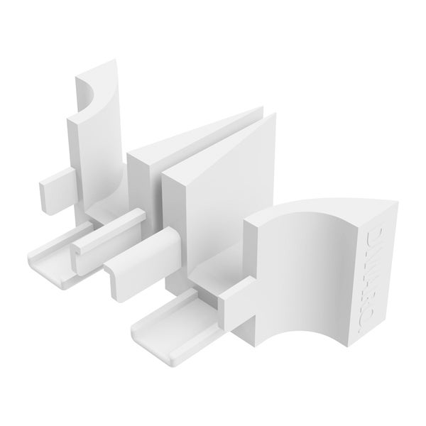Set mit Kunststoff Montageteilen für Wandverkleidung