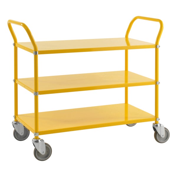 Servierwagen mit drei Ablageflächen und Rollen