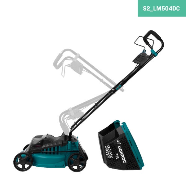 VONROC Rasenmäher, kabellos, 40 V, Kohlebürstenmotor, 33 cm, 2 x Akkus 2,0 Ah und Ladegeräte.