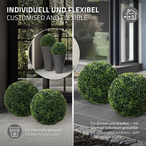 Dekorative Buchsbaumkugeln für den Innen- und Außenbereich, geeignet für Pflanzgefäße
