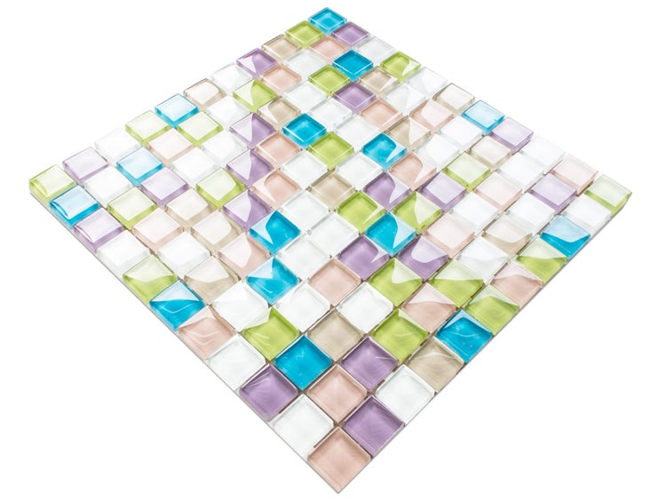 Glasmosaik auf Netz für Bad und Küche 30cm x 30cm  - Gummy bears