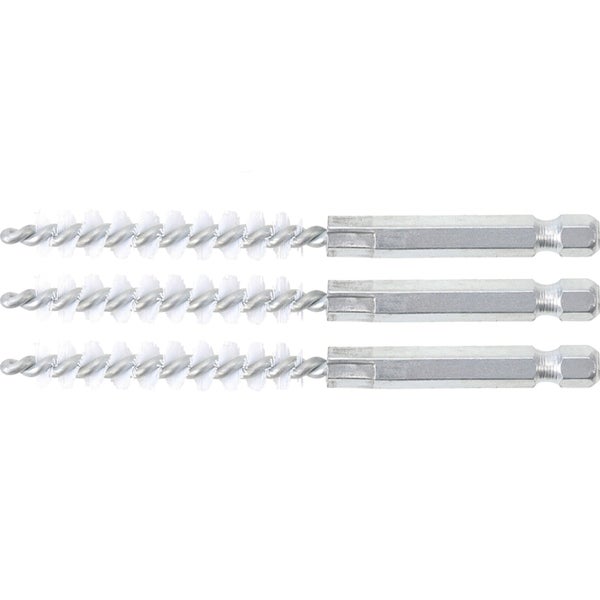 BGS Nylonbürste 9 mm Antrieb Außensechskant 6,3 mm (1/4) 3tlg. - 3078-9-N
