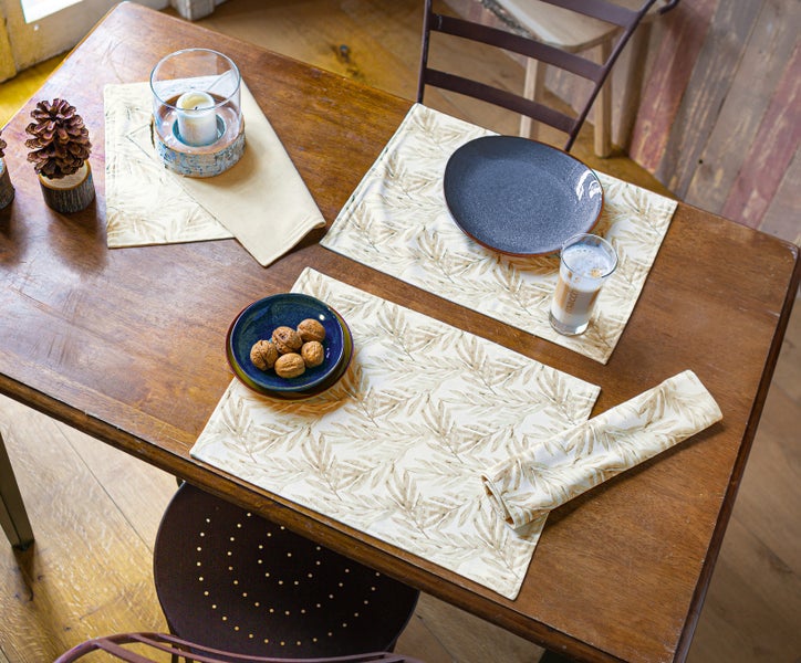 FRANK FLECHTWAREN | Platzmatte Bamboo Leaves, 4er Set, POLYESTER, 33 x 44 cm