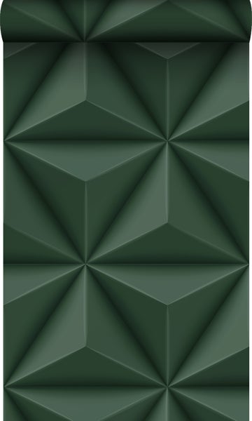 Origin Wallcoverings Öko-Strukturtapete 3D-Muster Dunkelgrün - 0,53 x 10,05 m - 347818