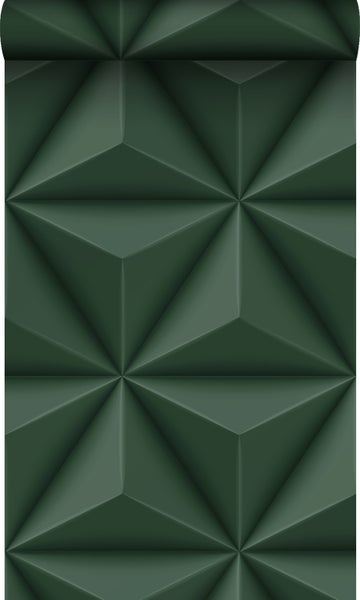 Origin Wallcoverings Tapete 3D-Muster Dunkelgrün - 0,53 x 10,05 m - 347818