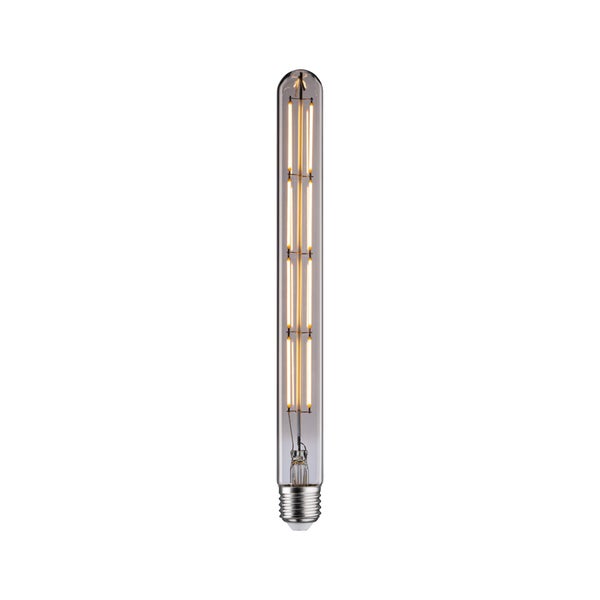 LED-Filament-Leuchtmittel in Röhrenform mit E27-Sockel aus Glas.