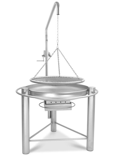Libatherm Edelstahl-Schwenkgrill 70 cm Grillgalgen und Feuerschale mit Ascheschublade