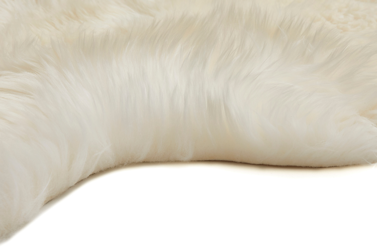 Doppeltes Schaffell 60 x 160 cm in Weiß
