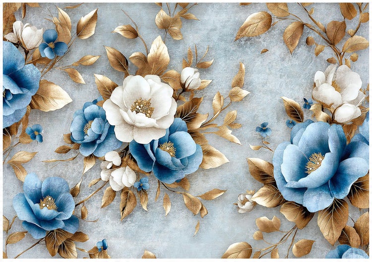 Fototapete Blumen 3D Effekt Glamour Abstrakt Wohnzimmer Vlies Tapete 300x210 cm