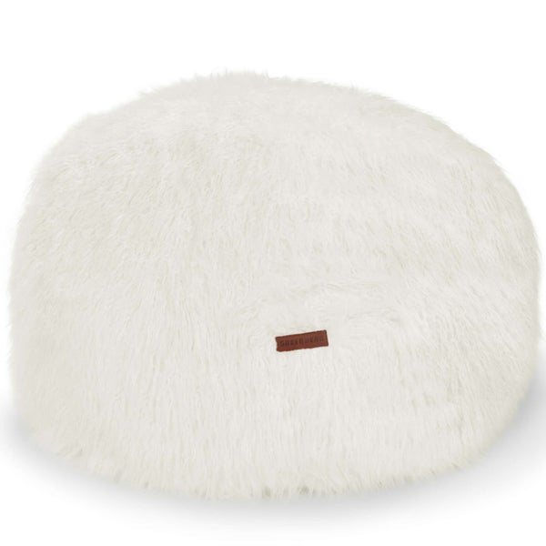 Green Bean runder Sitzpouf Felloptik in 3 Farben - Sitzhocker mit Füllung - Maße 45 x 25 cm - perfekte Ergänzung zum Sitzsack - Sitzwürfel Sitzkissen Hocker Sitzhocker Creme