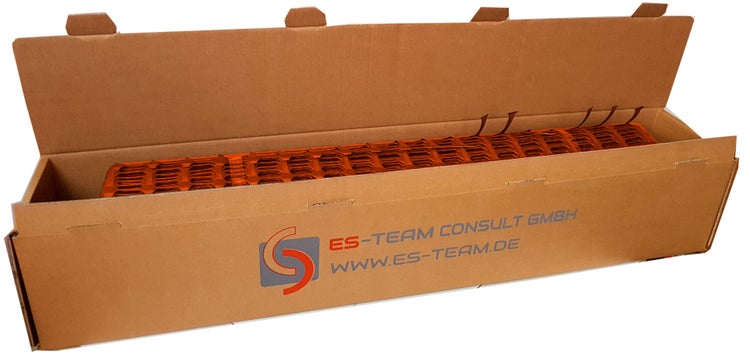 UvV Profi Fangzaun Set 50m 7,5kg +10 Halter Baustellen Absperrzaun Farbe: Zaun orange, Halter = rot