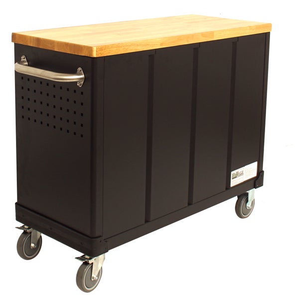 Werkstattwagen DELUXE 2 x 6 Schubladen bestückt 92x123 cm mit massiver Arbeitsplatte