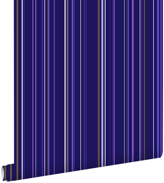 ESTAhome Tapete Streifen Lila und Braun - 53 cm x 10.05 m - 136804