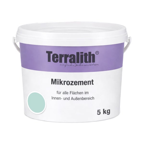 Terralith Mikrozement 5 Kilogramm Eimer für den Innen- und Außenbereich.