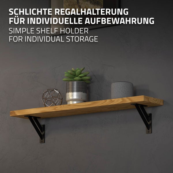ML-Design 2 Stück Regalhalterung 120x120 mm, Schwarz, Aluminium, Schwebende Regalhalterungen, Regalwinkel, Wandhalterung für Regalbrett, Regalträger für Wandmontage, Wandregal Wandkonsole Regalstütze