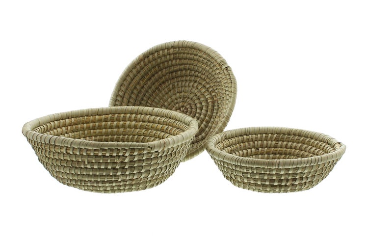 FRANK FLECHTWAREN | Schale Natur, 3er Set, KORBGEFLECHT, Ø 24 x 5 cm, Ø 27 x 7 cm, Ø 30 x 9 cm