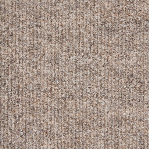 Beige Teppichfliesen Nadelvlies gerippt Selbstliegende Teppichfliesen 50 x 50 cm robust Nadelfilz Bodenbelag