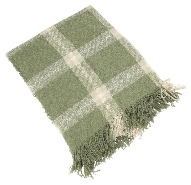 FRANK FLECHTWAREN | Kuscheldecke Karo-Grün, POLYESTER, 127 x 152 cm