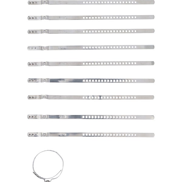BGS Achsmanschetten-Schellen-Satz Edelstahl rostfrei 7 mm 20 - 50 mm 10tlg. - 70327