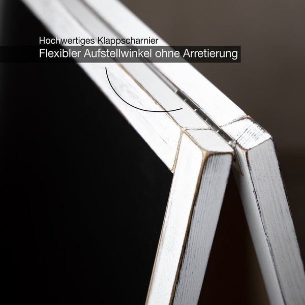 Detailansicht eines Klappscharniers mit flexiblem Aufstellwinkel