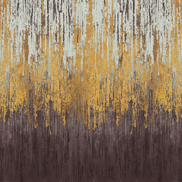 Dekorative Tapete mit abstraktem Muster in Gold, Grau und Braun