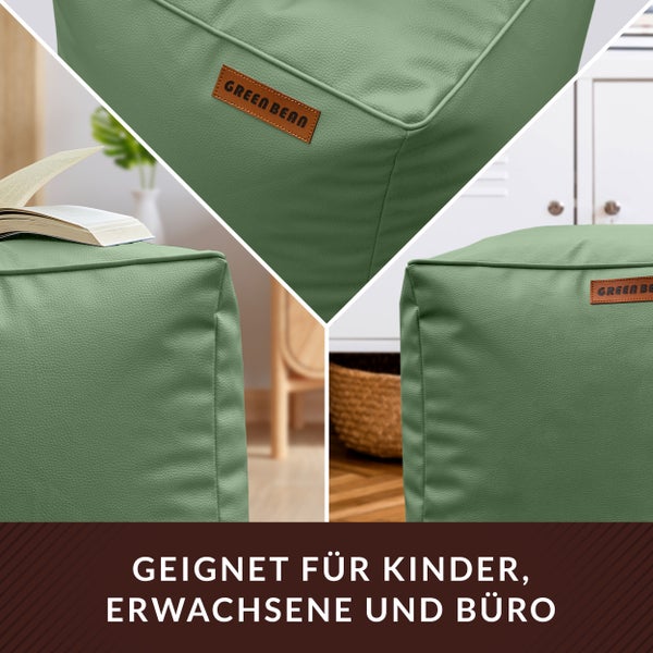 Green Bean Sitzwürfel aus Lederimitat