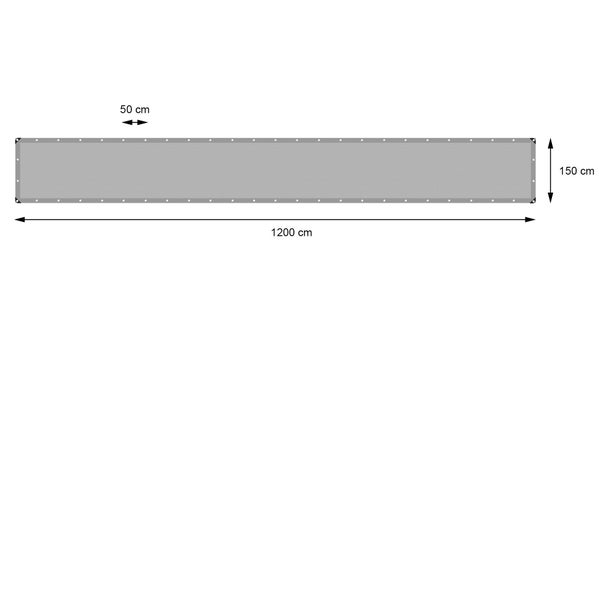 ECD Germany Abdeckplane Gewebeplane mit Ösen 1,5x12m 18m² 260g/m² Grau aus Polyethylen Schimmelresistent Wasserdicht Reißfest Schutzplane Bootsplane Gartenplane Holzplane Plane Gartenmöbel Pool Auto
