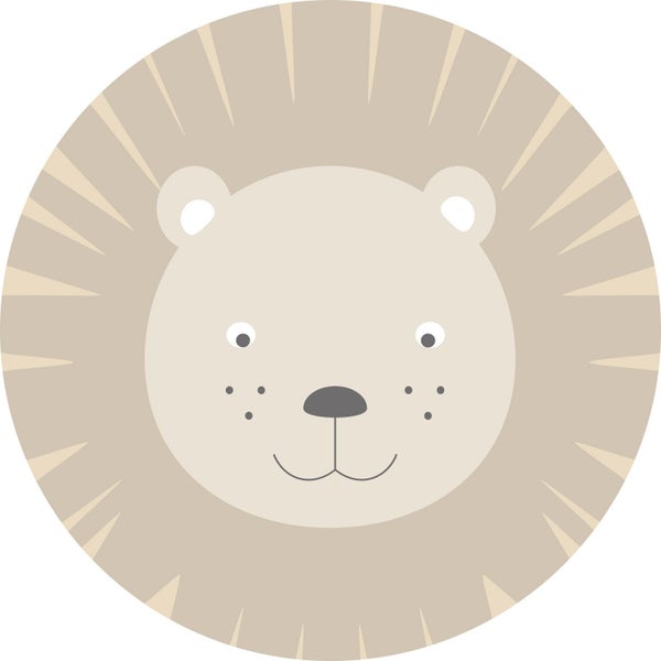 Illustration eines Löwengesichts in einem Kreis