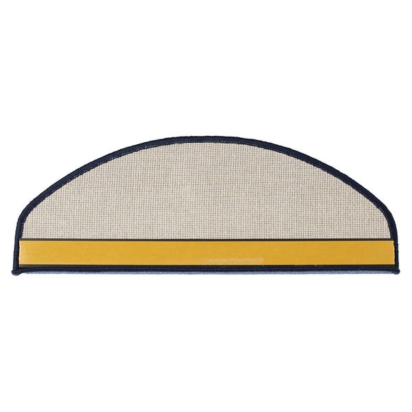 FLOORDIREKT Stufenmatte London - mit Umkettelung - Hellblau - Halbrund - 23,5 x 65 cm