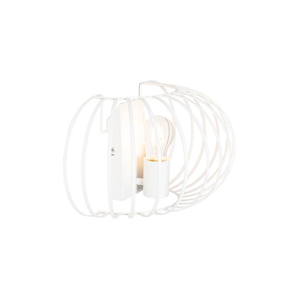 Wandleuchte mit Metallkäfig und Glühbirne