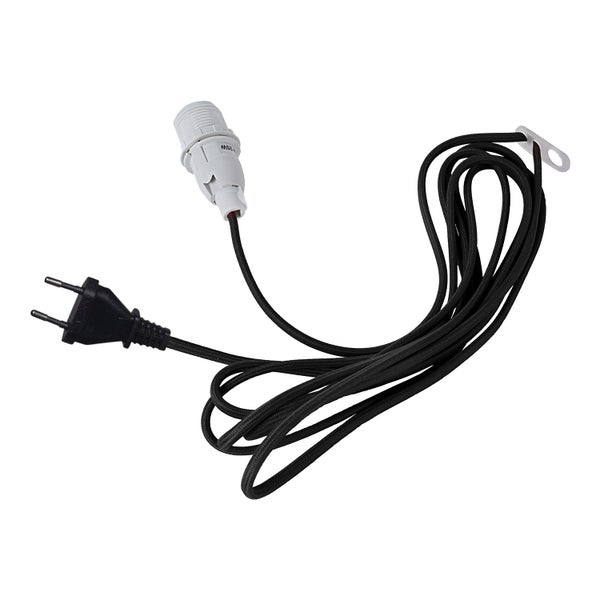 Pendelleuchte mit Fassung, Textilkabel und Stecker