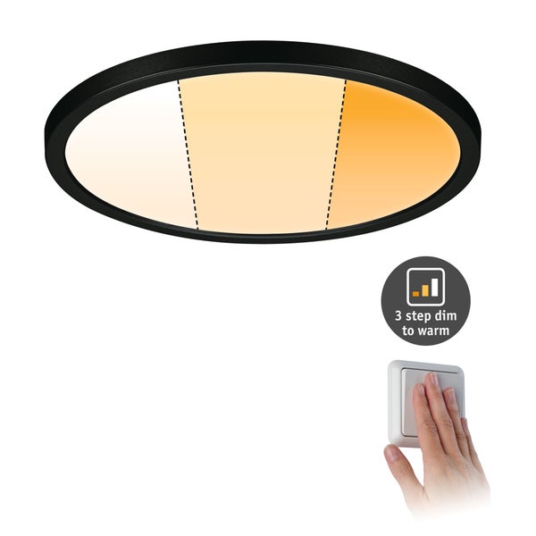 VariFit LED Einbaupanel Dim to Warm Areo IP44 rund 230mm 16W 1500lm 3 Step Dim to warm Schwarz dimmbar
